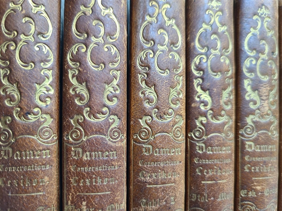 1834 LADIES CONVERSATIONAL LEXICON 10 VOLUMES ILLUSTRATED antique DECORATIVE - 2