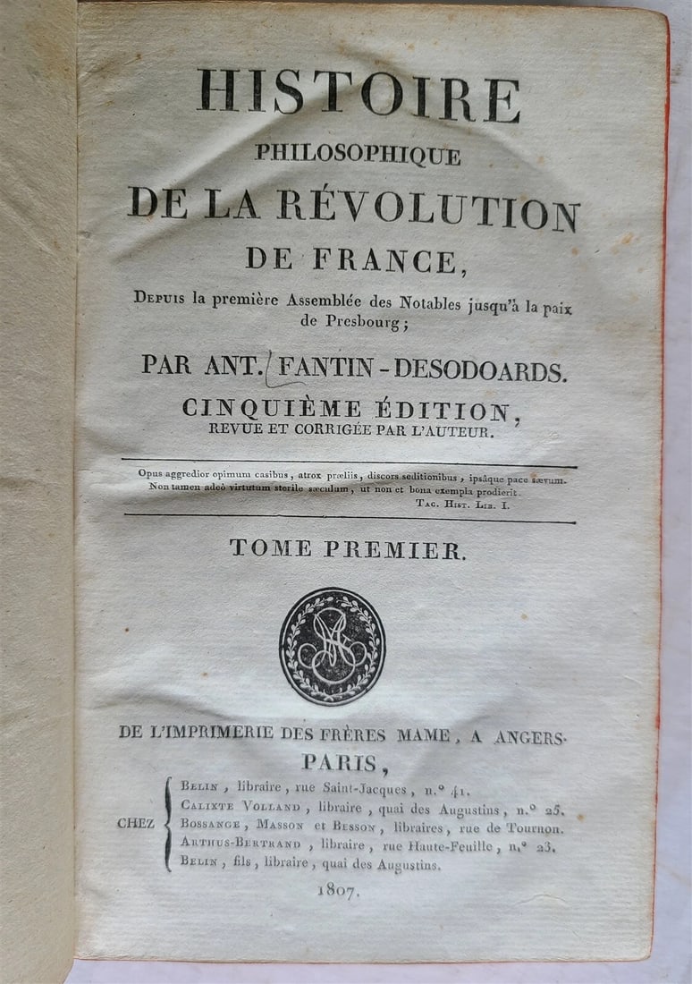 1806 HISTORY of FRENCH REVOLUTION 10 VOLUMES antique in FRENCH - 3