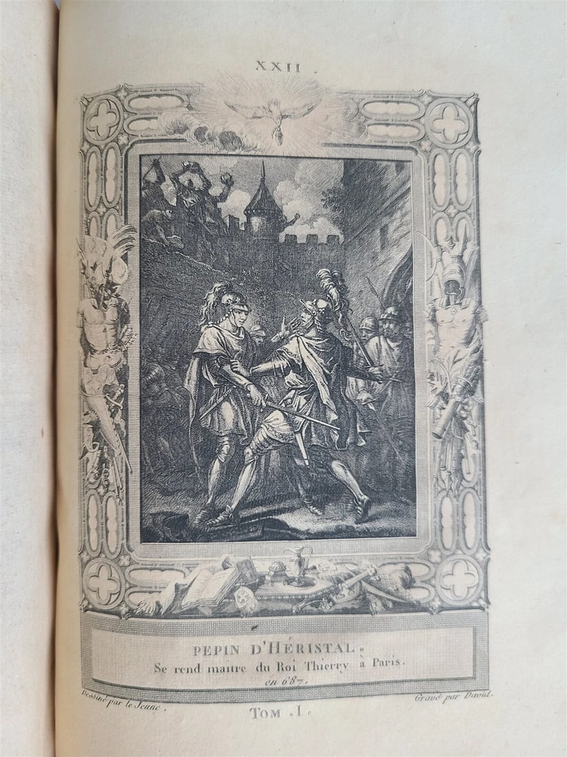 1787 FRENCH HISTORY 4 VOLUMES ILLUSTRATED w/ 115 NICE ENGRAVINGS antique - 14