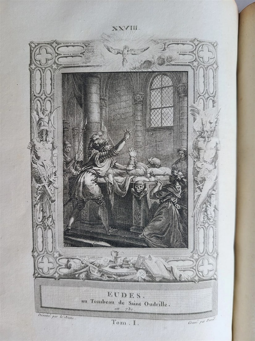 1787 FRENCH HISTORY 4 VOLUMES ILLUSTRATED w/ 115 NICE ENGRAVINGS antique - 9