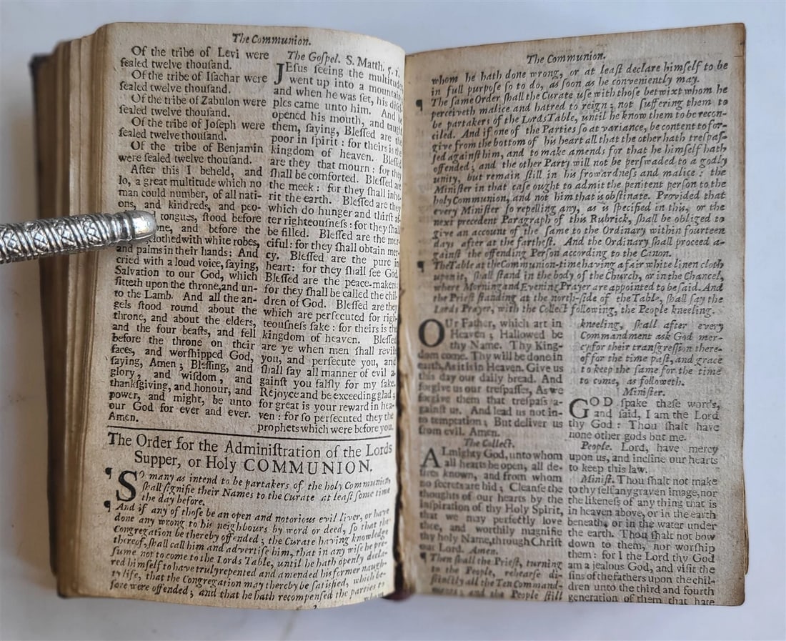 1720 BOOK OF COMMON PRAYER in ENGLISH ANTIQUE ORIGINAL BINDING & CARRYING BAG - 5