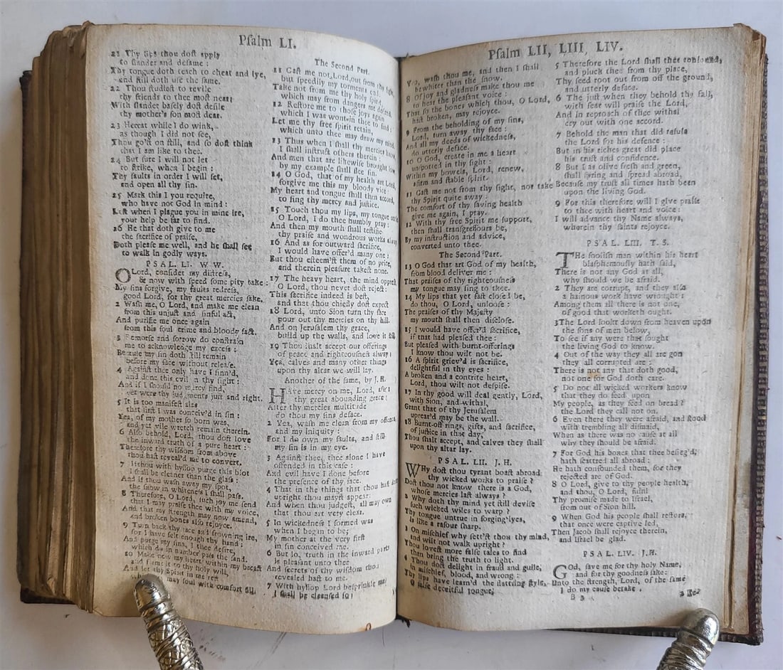 1720 BOOK OF COMMON PRAYER in ENGLISH ANTIQUE ORIGINAL BINDING & CARRYING BAG - 6