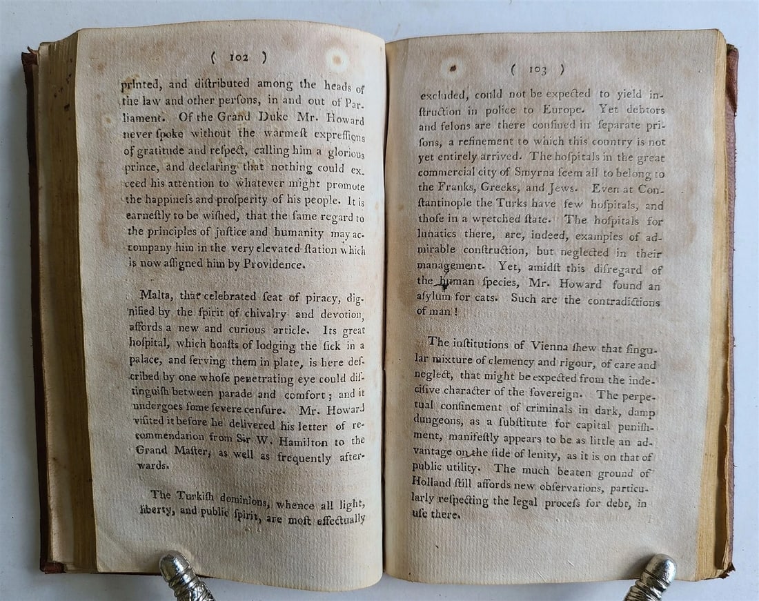 1794 VIEW of LIFE TRAVELS PHILANTHROPIC LABORS of JOHN HOWARD antique AMERICANA - 3