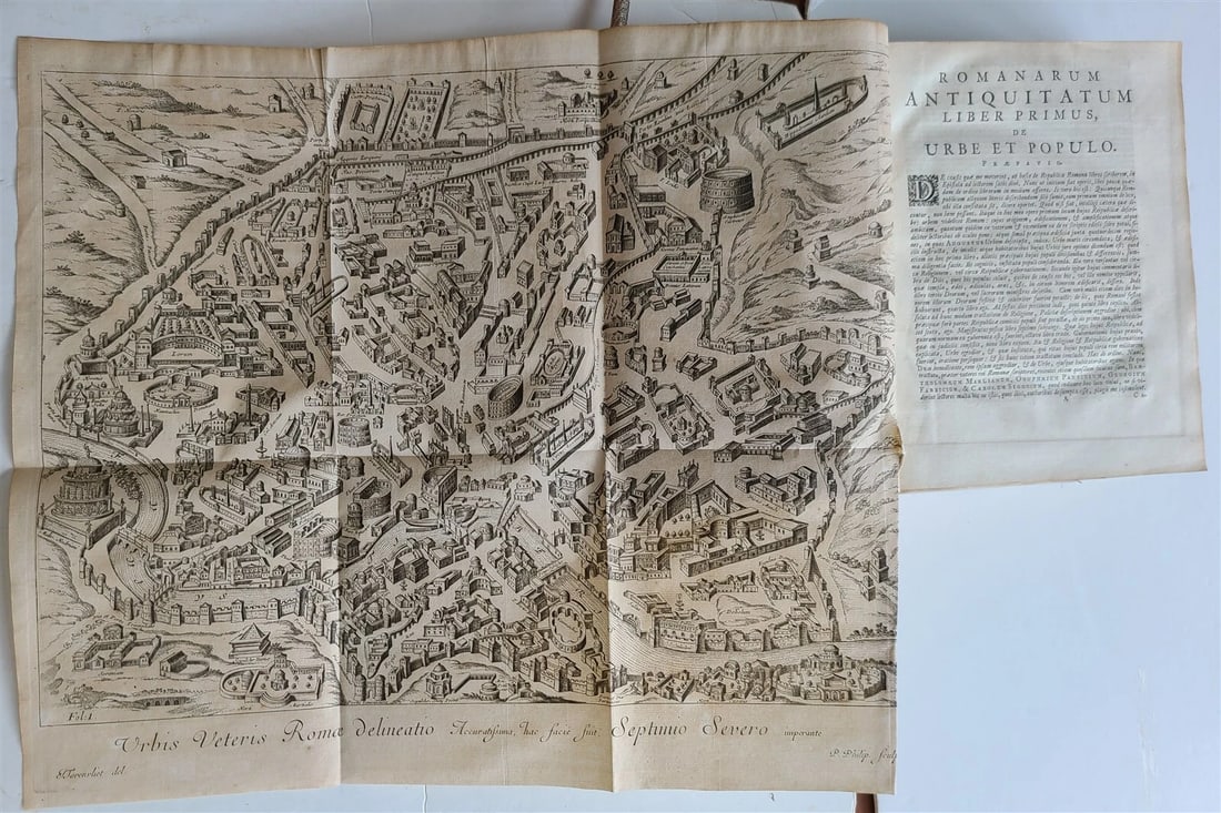 1743 ROMAN HISTORY antique ILLUSTRATED VELLUM BOUND Antiquitatum Romanarum LATIN - 5