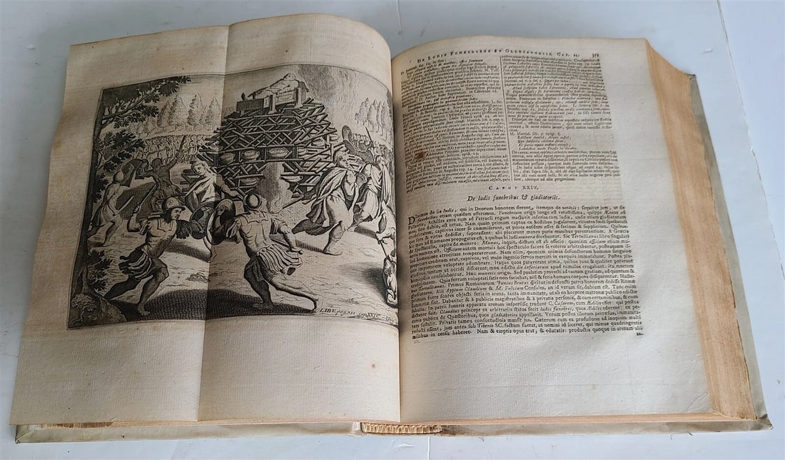 1743 ROMAN HISTORY antique ILLUSTRATED VELLUM BOUND Antiquitatum Romanarum LATIN - 7