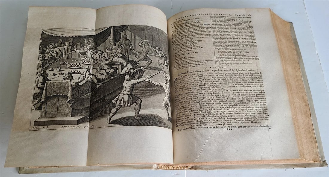 1743 ROMAN HISTORY antique ILLUSTRATED VELLUM BOUND Antiquitatum Romanarum LATIN - 8