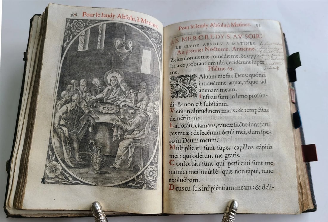 1647 L'OFFICE DE LA SEMAINE SAINCTE antique MISSAL BREVIARY - 7