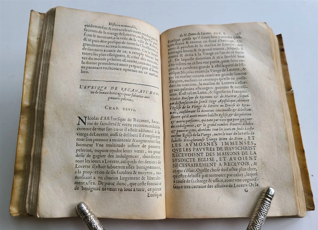 1599 L'HISTOIRE MEMORABLE DE NOSTRE DAME DE LORETTE antique VELLUM in French - 6