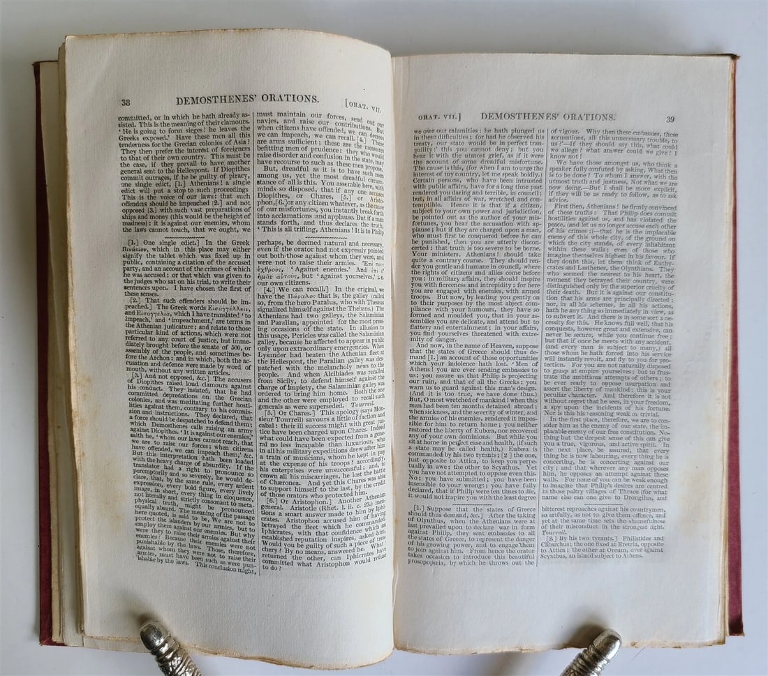 1828 ORATIONS of DEMOSTHENES by Thomas Leland antique in ENGLISH - 3