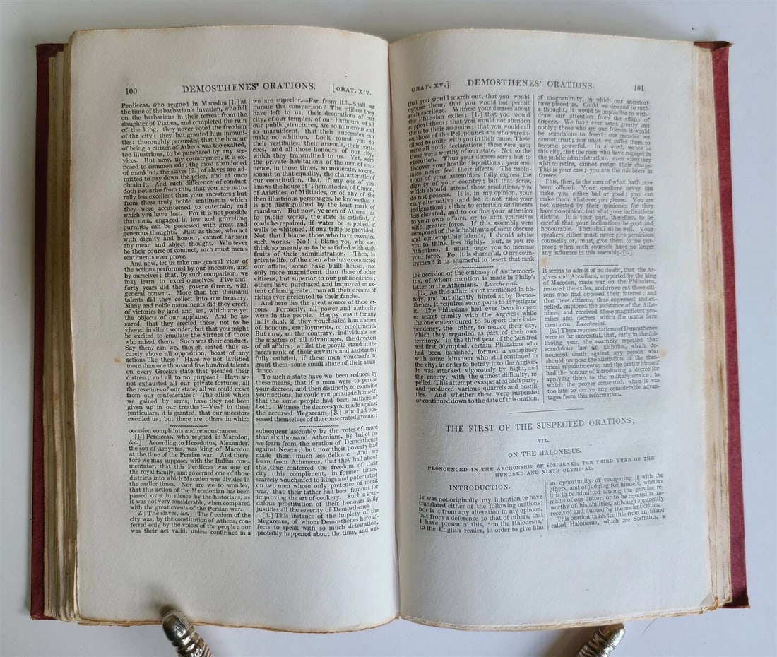 1828 ORATIONS of DEMOSTHENES by Thomas Leland antique in ENGLISH - 4