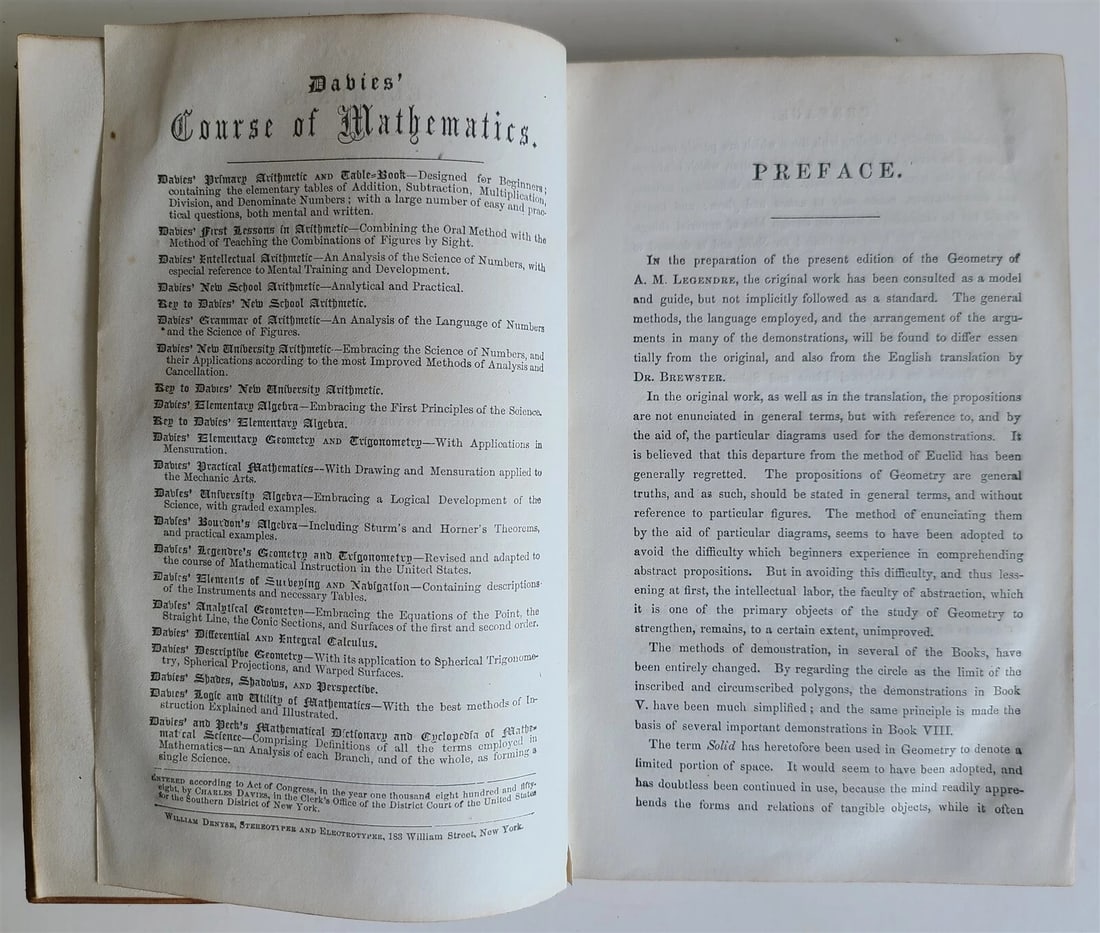 1861 ELEMENTS of GEOMETRY & TRIGONOMETRY from LEGENDRE WORKS antique in ENGLISH - 3
