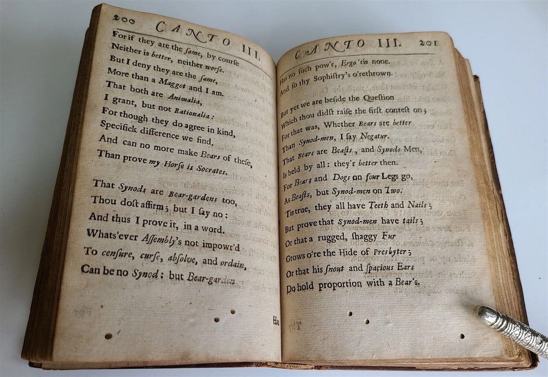 1684 HUDIBRAS by SAMUEL BUTLER antique in ENGLISH POLITICAL SATIRE poetry 1st ed - 4