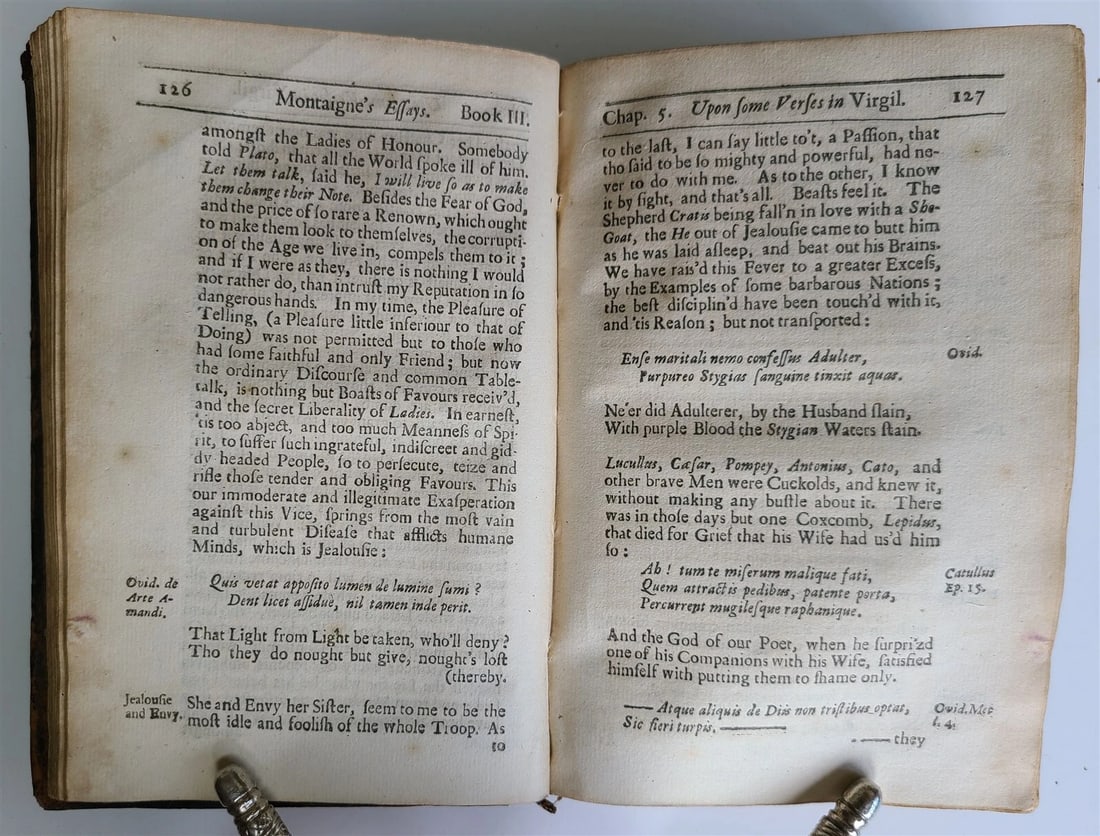 1700 ESSAYS of MICHAEL seigneur de MONTAIGNE Vol. III antique in ENGLISH - 4