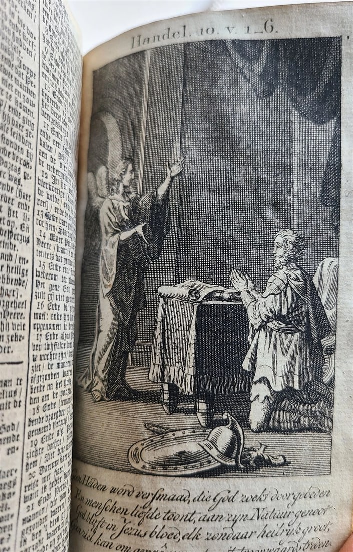 1797 BIBLE in DUTCH ILLUSTRATED antique VELLUM BOUND BIBLIA OLD & NEW TESTAMENT - 12