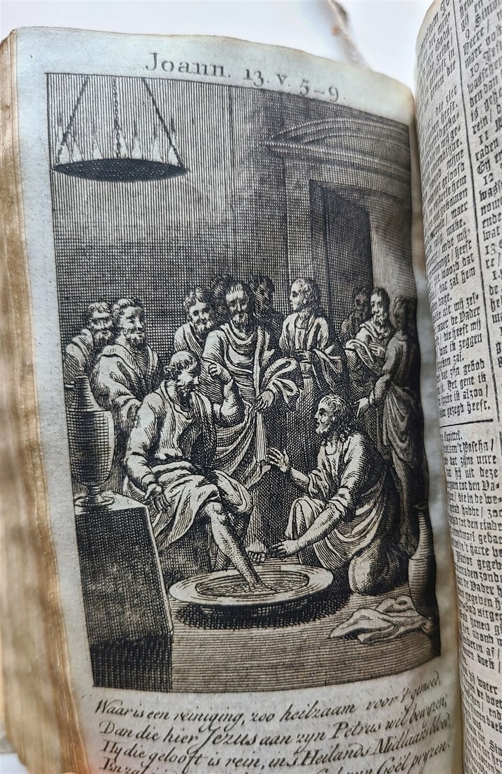1797 BIBLE in DUTCH ILLUSTRATED antique VELLUM BOUND BIBLIA OLD & NEW TESTAMENT - 13
