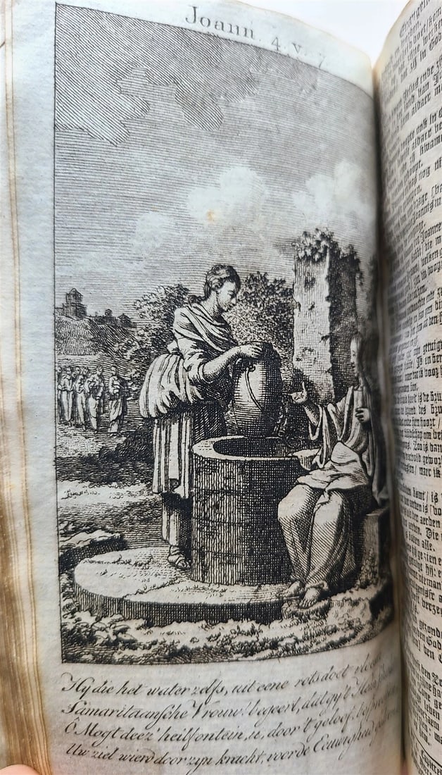 1797 BIBLE in DUTCH ILLUSTRATED antique VELLUM BOUND BIBLIA OLD & NEW TESTAMENT - 14