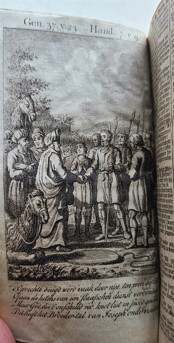 1797 BIBLE in DUTCH ILLUSTRATED antique VELLUM BOUND BIBLIA OLD & NEW TESTAMENT - 5