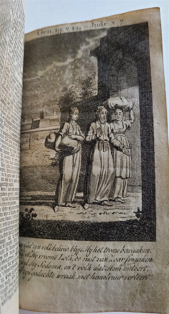 1797 BIBLE in DUTCH ILLUSTRATED antique VELLUM BOUND BIBLIA OLD & NEW TESTAMENT - 6