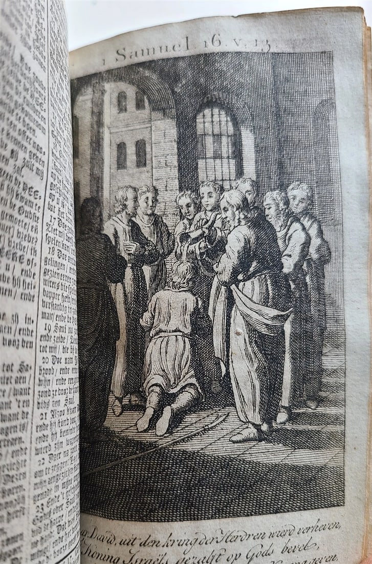 1797 BIBLE in DUTCH ILLUSTRATED antique VELLUM BOUND BIBLIA OLD & NEW TESTAMENT - 7