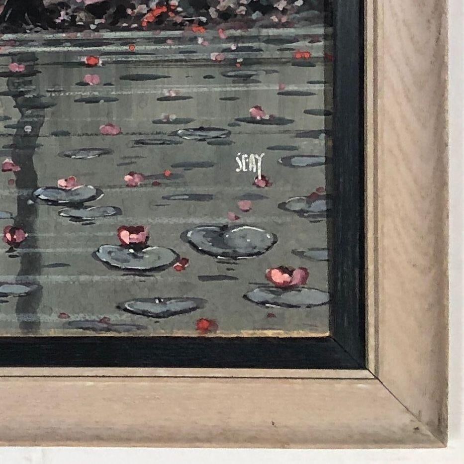 Restored Mid Century native Hawaiian Lake Painting in Original Frame by Seay - 4