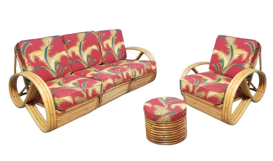 Restored Rattan 3/4 Pretzel Arm 3 Piece Living Room Set - 7