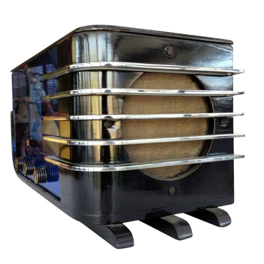 1936 Sparton Model 557 "Sled" Cobalt Glass Deco Radio by Walter Dorwin Teague - 3