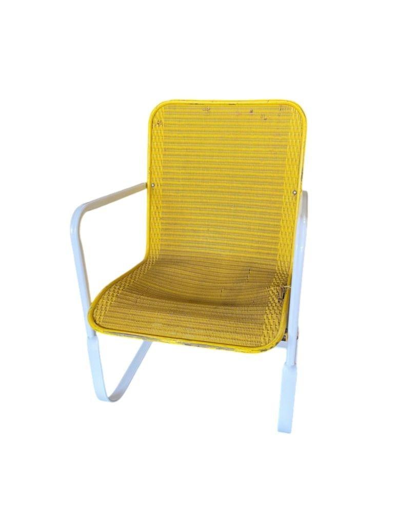 Mid-cenrtury Lloyd Flanders "Loom" Wicker Springer Outdoor Patio Chair, Pair - 9