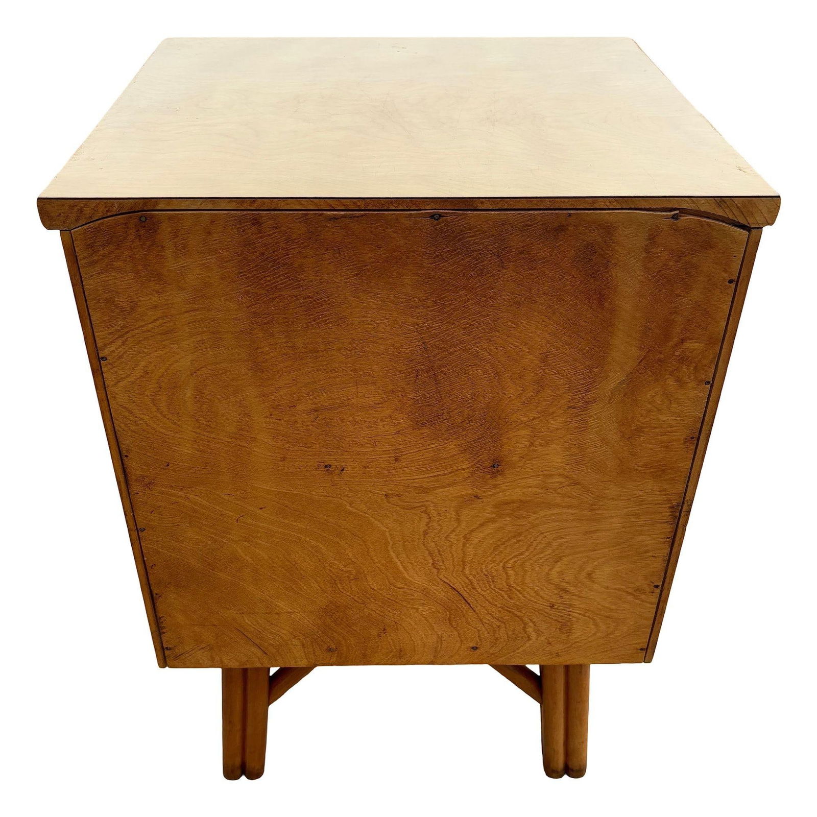 Restored Heywood Wakefield Blond Birch End Table w/ Rattan Legs - 2