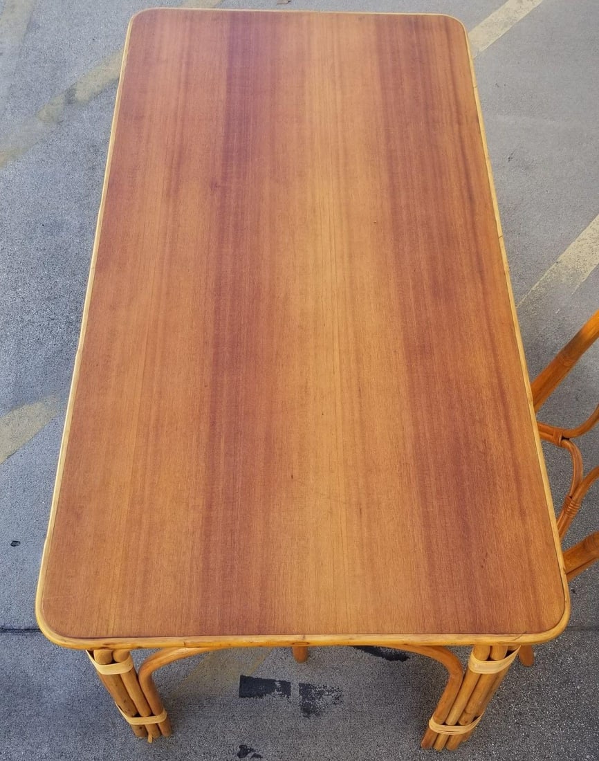 Ficks Reed Restored Rattan Dining Room Table and Chairs Set - 18