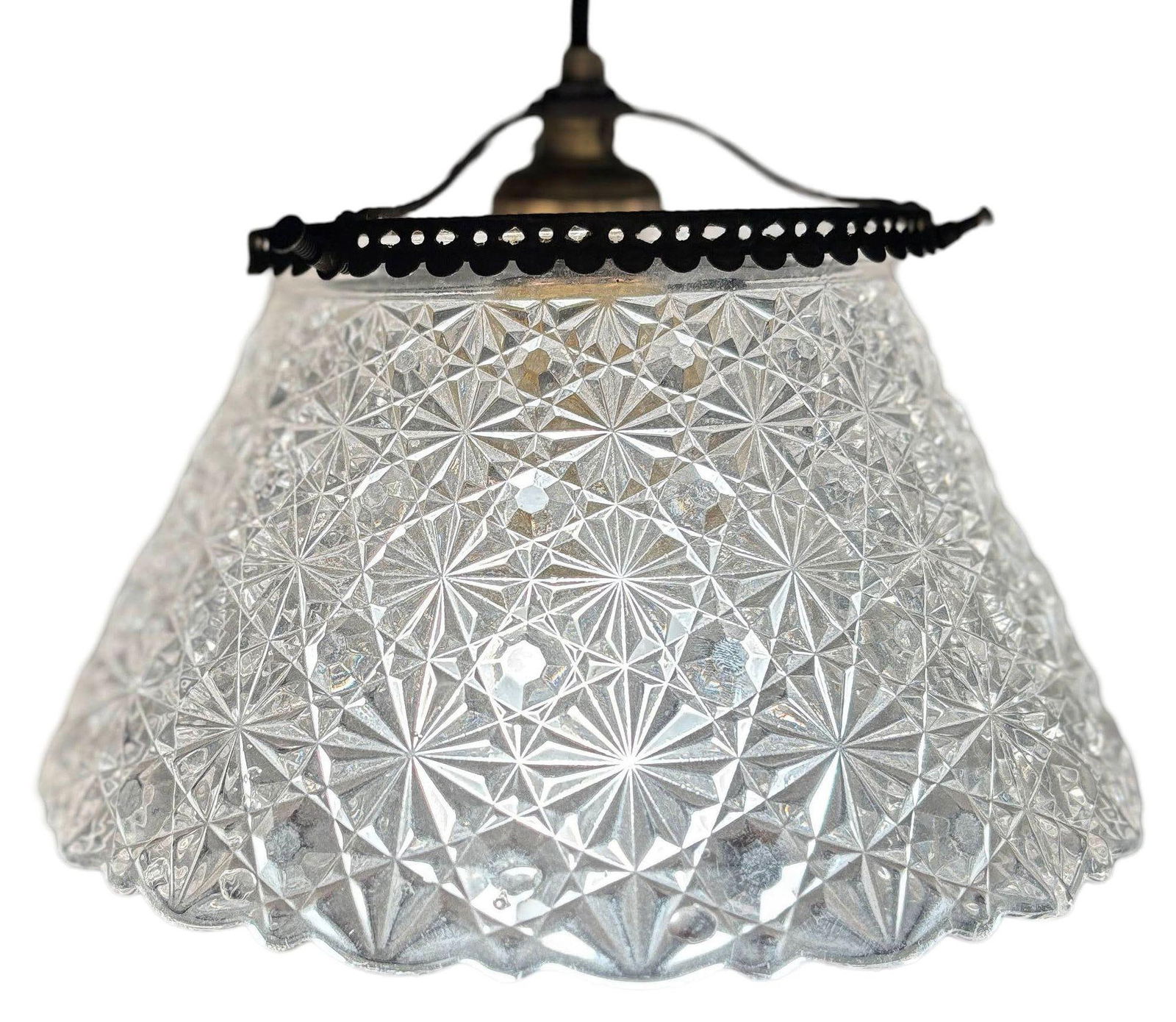 Victorian Daisy and Buttons Pressed Glass Light - 9 Available! - 3