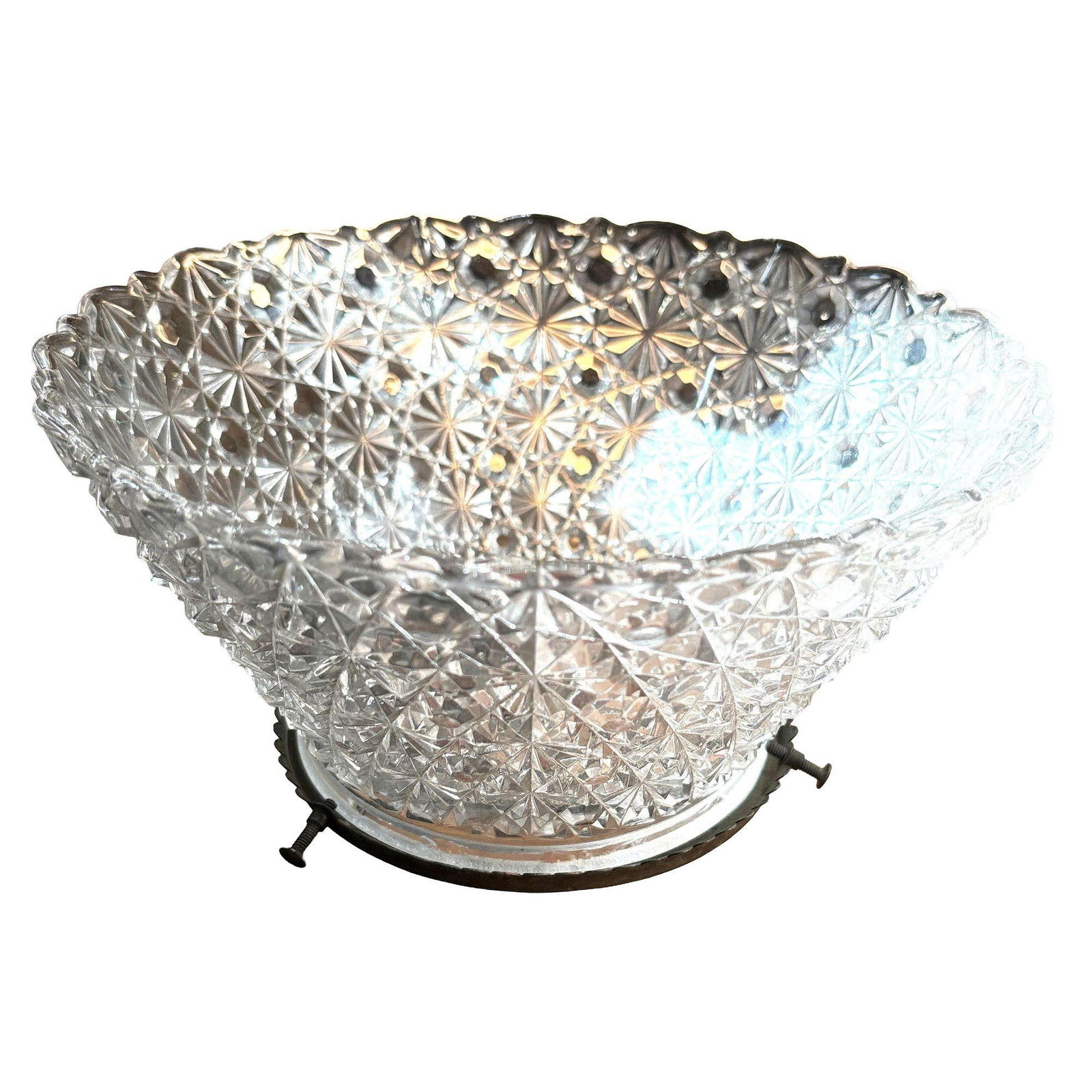 Victorian Daisy and Buttons Pressed Glass Light - 9 Available! - 5