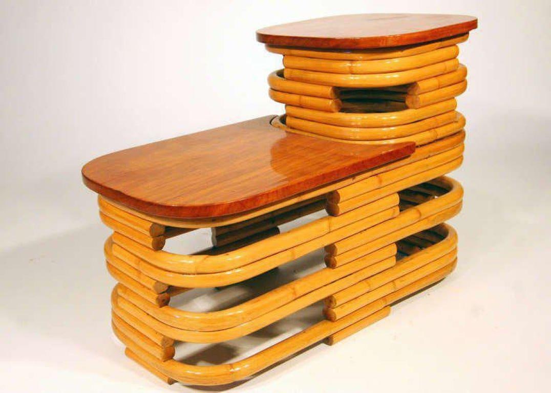 Rare Restored Double Tear Drop Stacked Rattan Lounge Chair Sofa Livingroom Set - 20