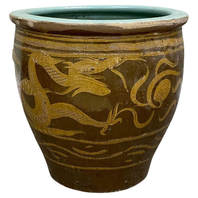 Antique Chinese 19-Century Egg Jardinière pottery Planter, 3-sets available - 2