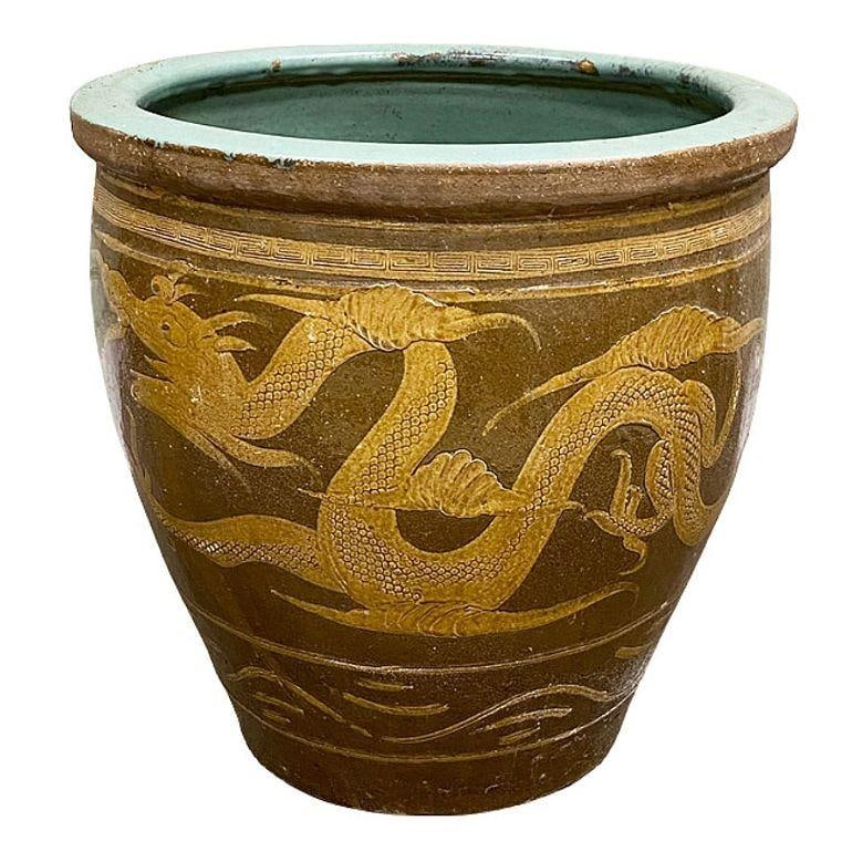 Antique Chinese 19-Century Egg Jardinière pottery Planter, 3-sets available - 5