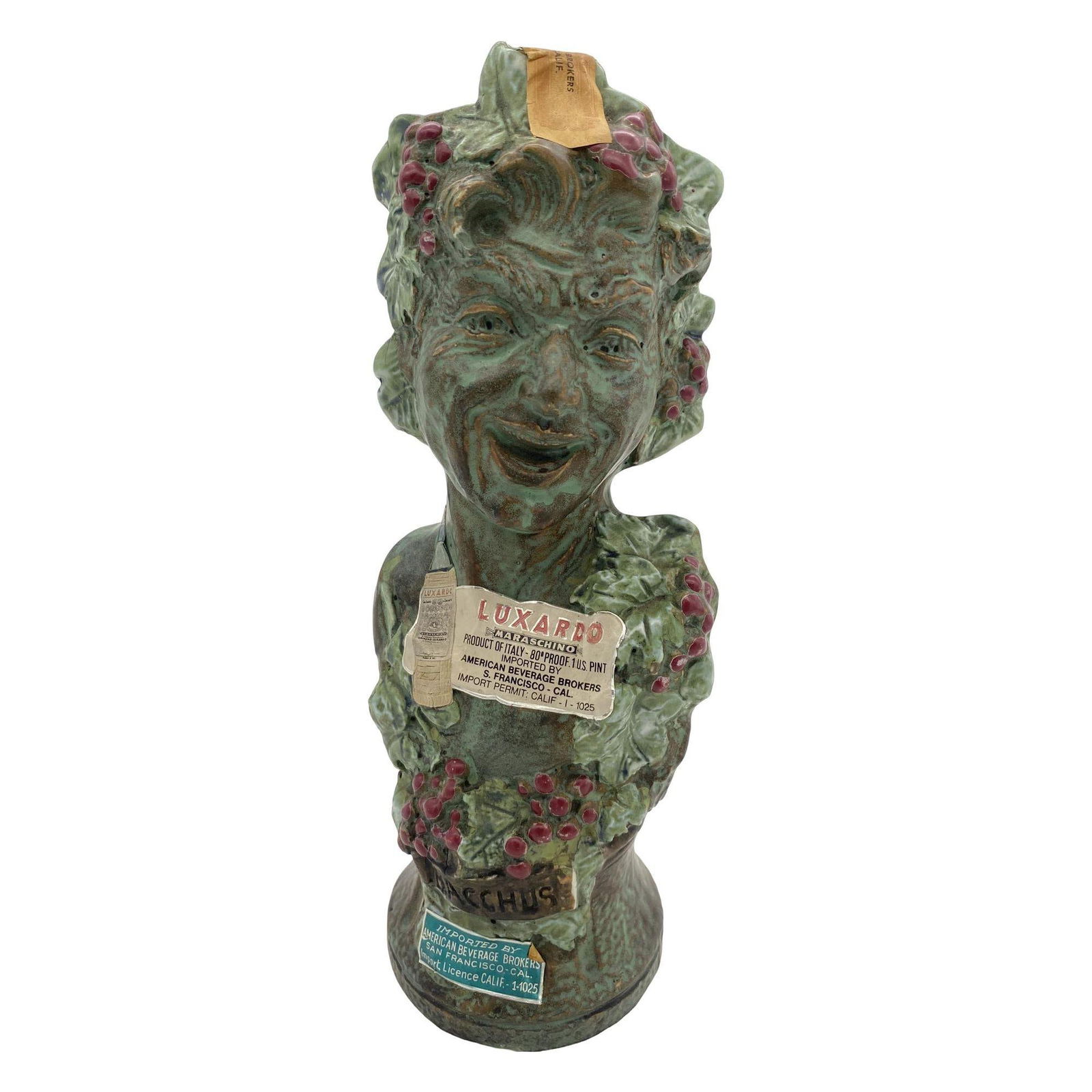 Girolamo Luxardo Ardo Cherry Wine Bacchus Bust Decanter, Sealed - 2