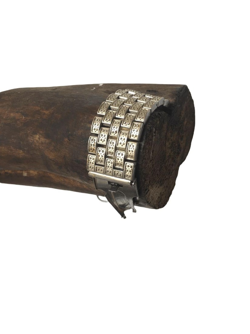 Vintage Large Wood Logs Cross with Metal and Glass decorations - 4