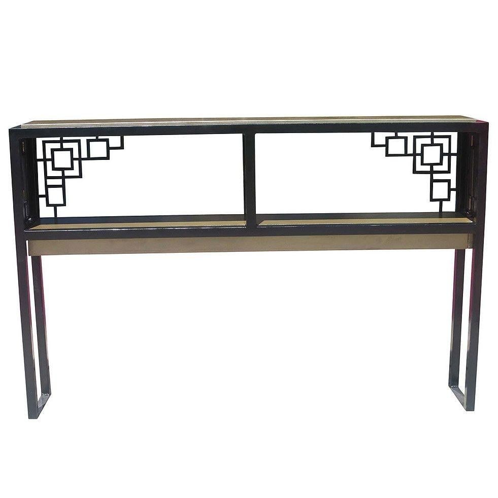 Black and Gold "Prairie" Style Console Table - 16