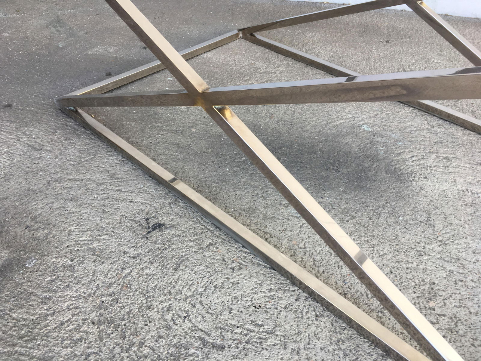 Granger Hertzog Attributed Chrome X Base Glass Top Coffee Table - 3