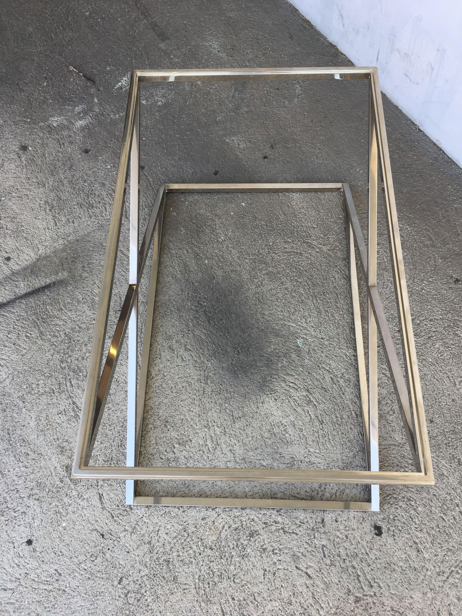 Granger Hertzog Attributed Chrome X Base Glass Top Coffee Table - 4