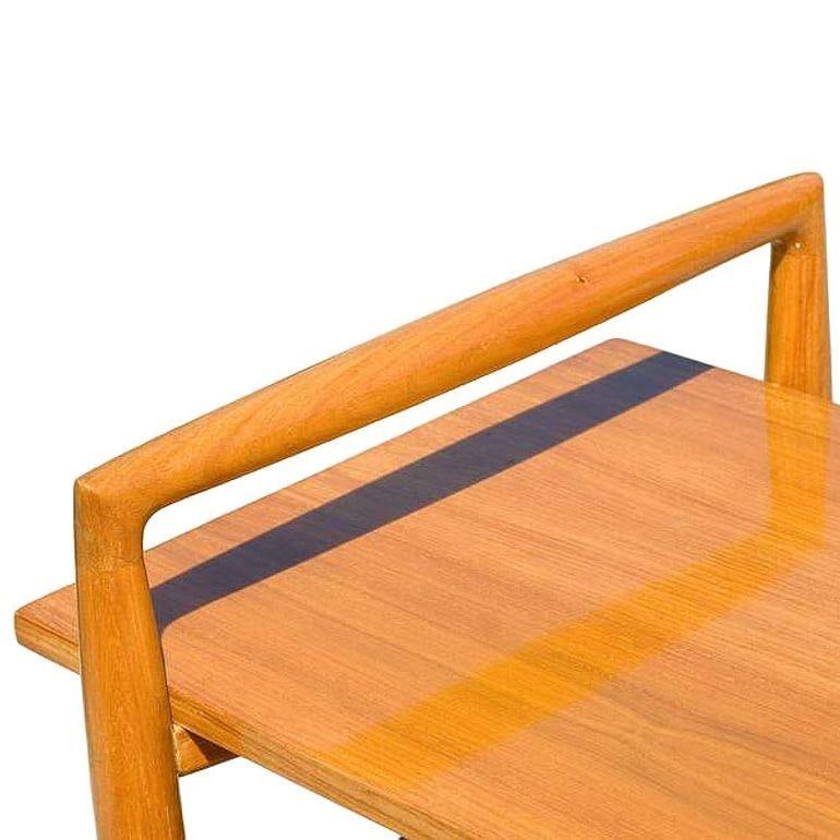 Mid-Century Three-Tier Bar Serving Cart w/ Storage Cabinet - 6