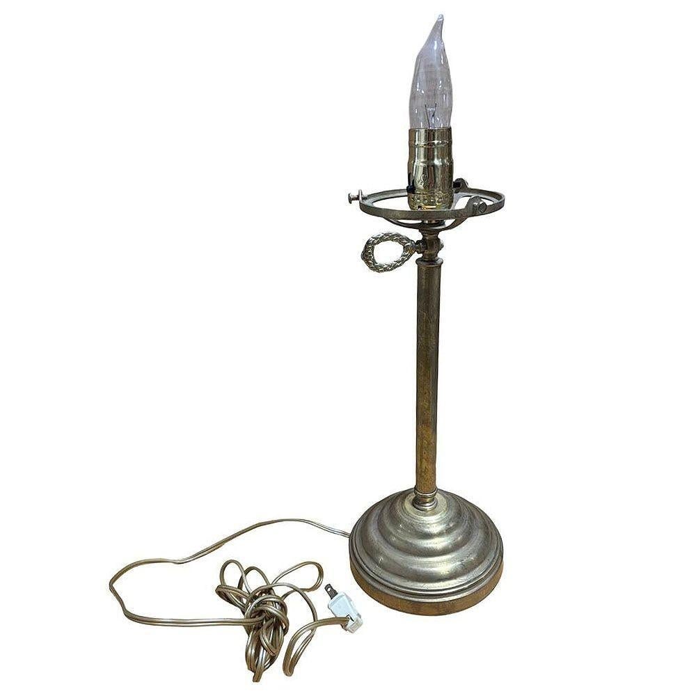 Art Deco Brass Desk or Table Lamp w/ Glass Globe - 4