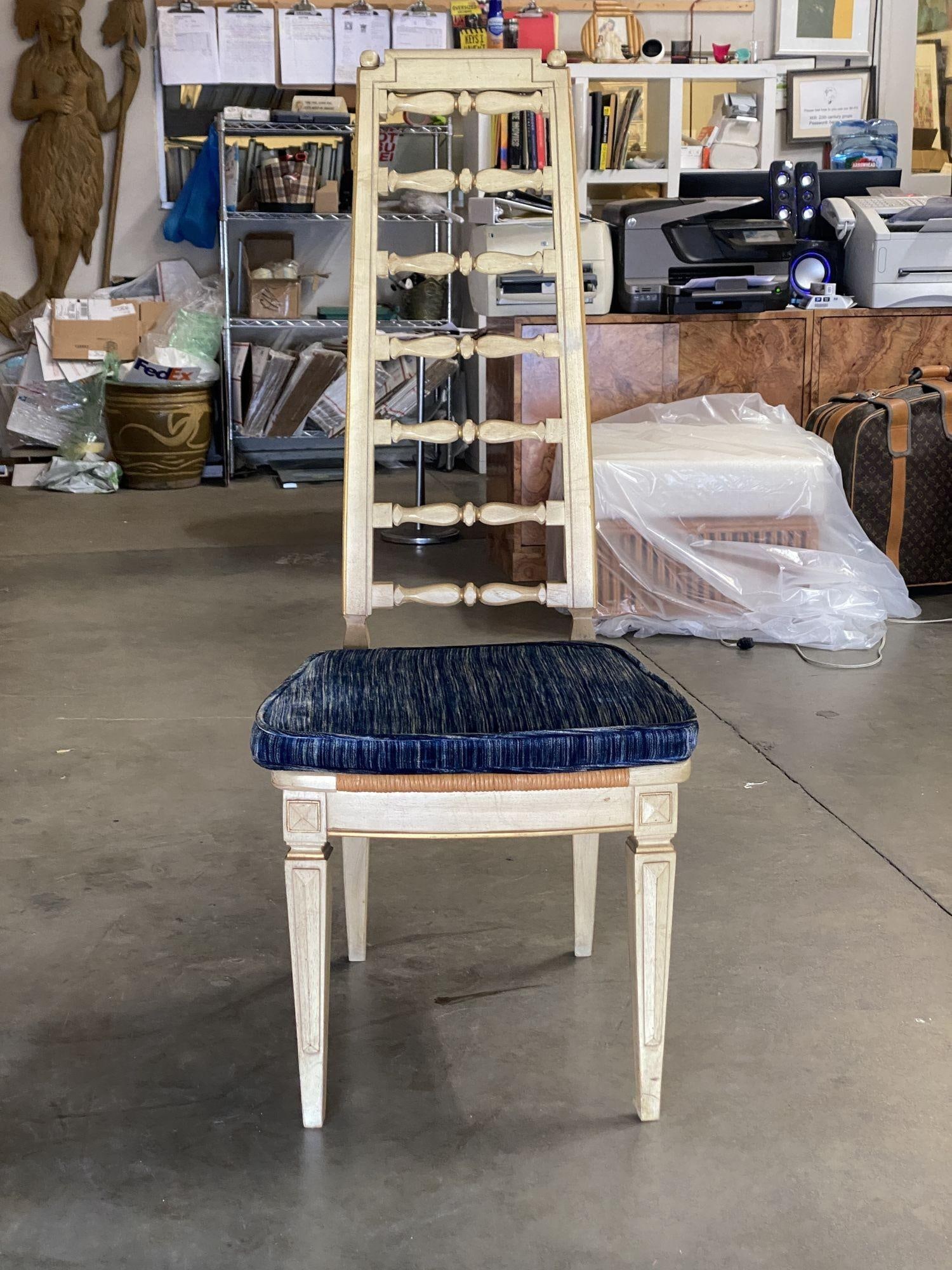 Portoro Nero Marble Dining Set with High Back Thomasville Chairs - 10