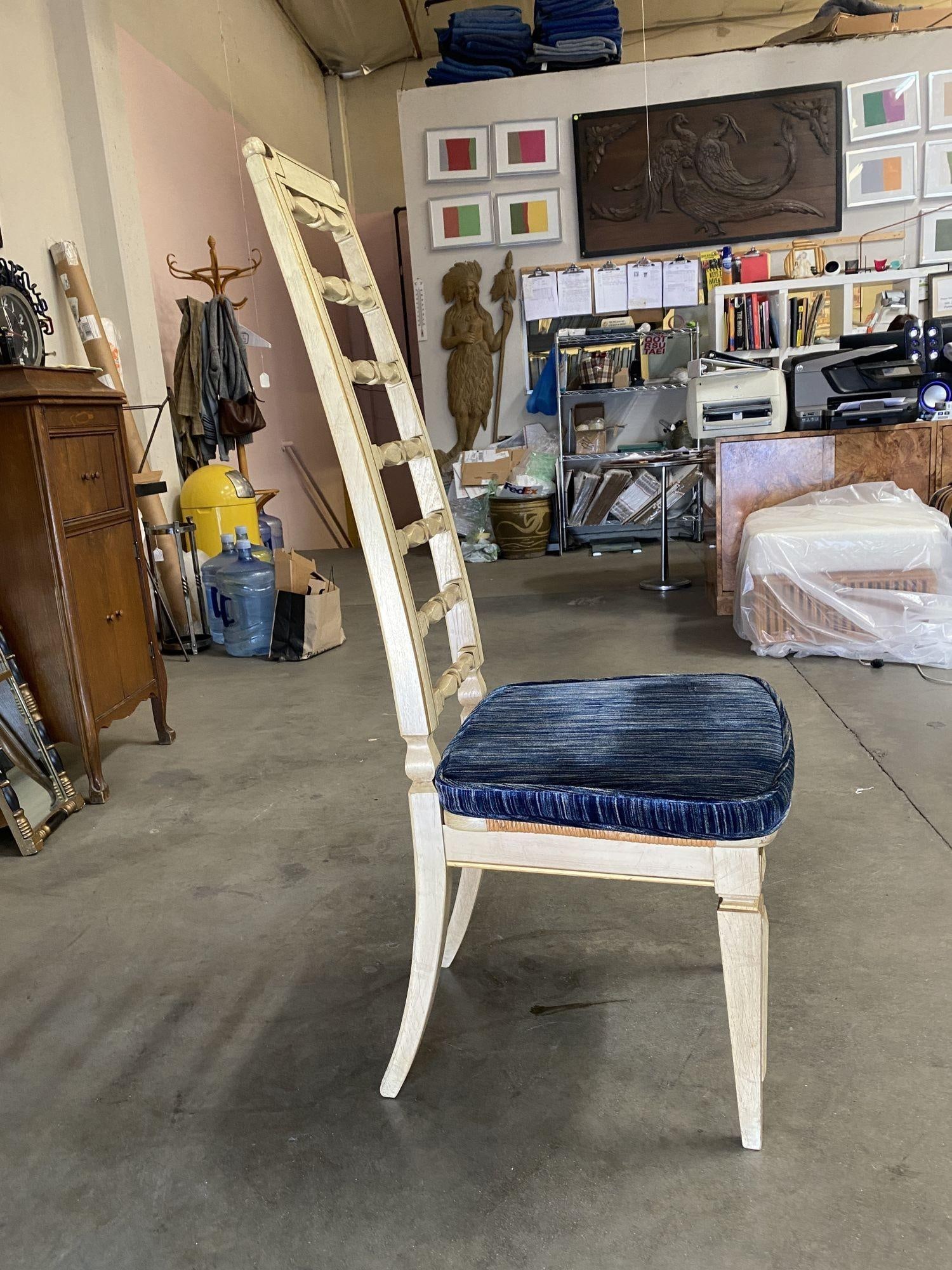 Portoro Nero Marble Dining Set with High Back Thomasville Chairs - 14