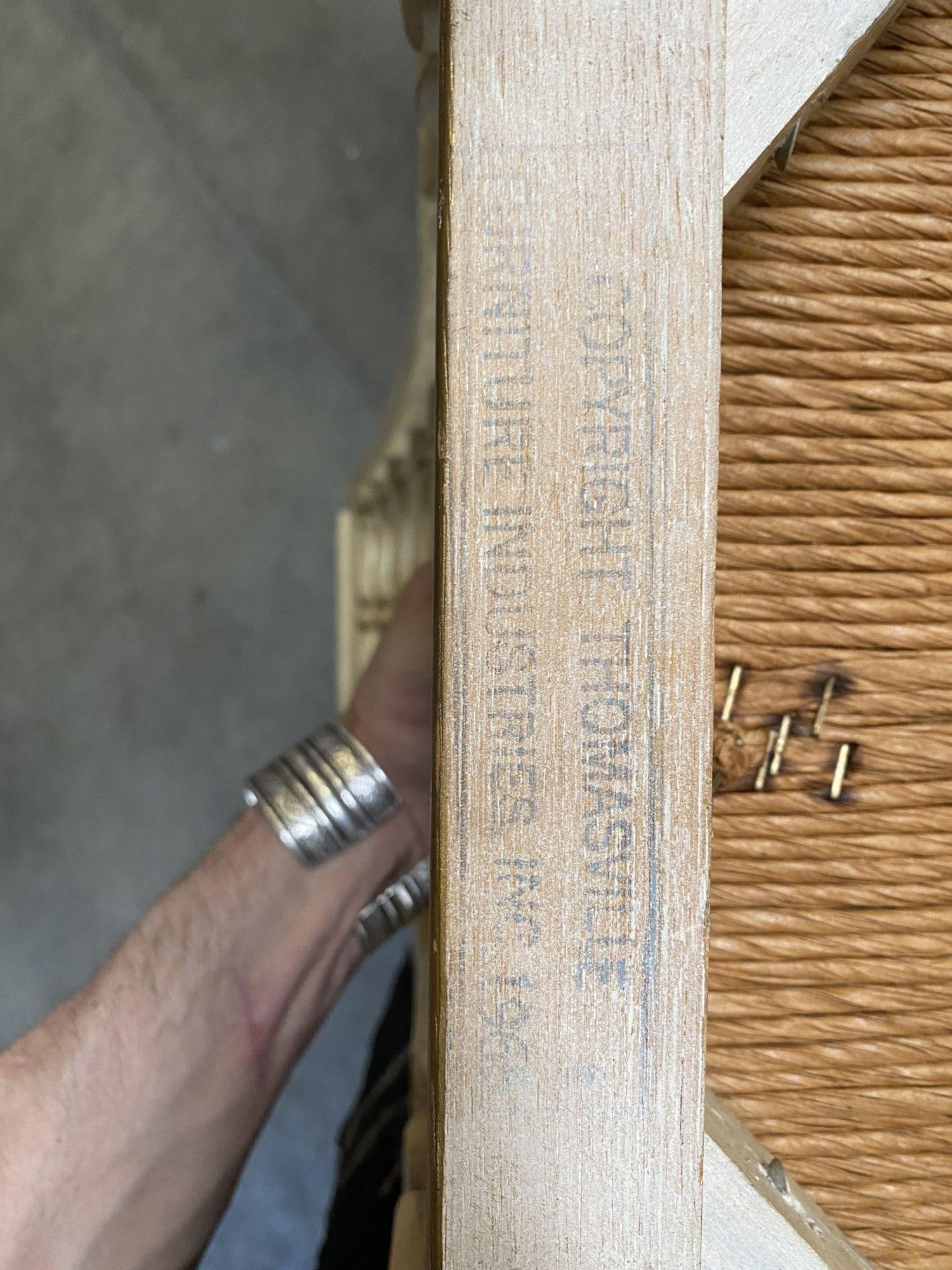 Portoro Nero Marble Dining Set with High Back Thomasville Chairs - 3