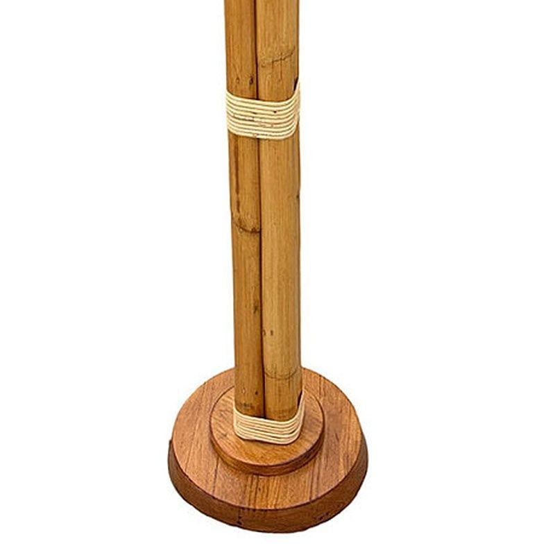 Restored 4-Strand Art Deco Rattan Floor Lamp W/ Stepped Base - 12