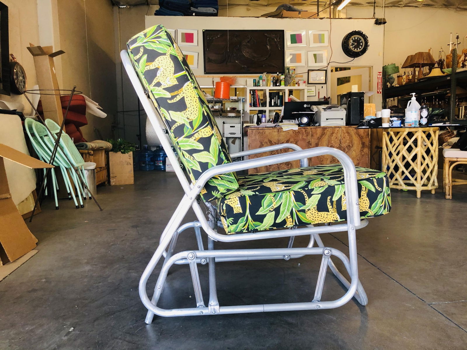 Aluminum Patio/Outdoor Slider Rocking Lounge Chair with Speed Arm - 5