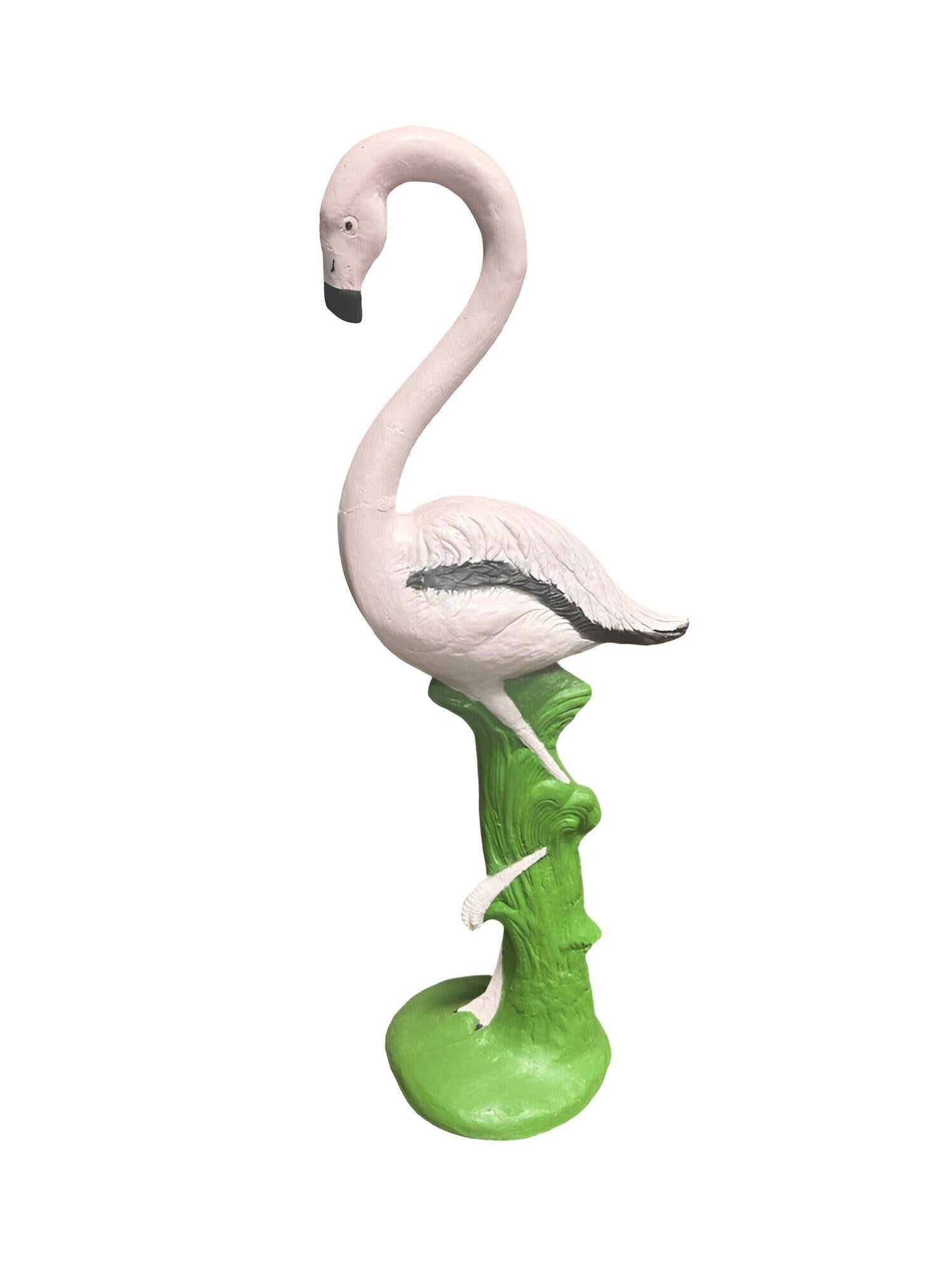 Restored Vintage Life Size Pink Flamingo Statues - Full Size Pair - 10