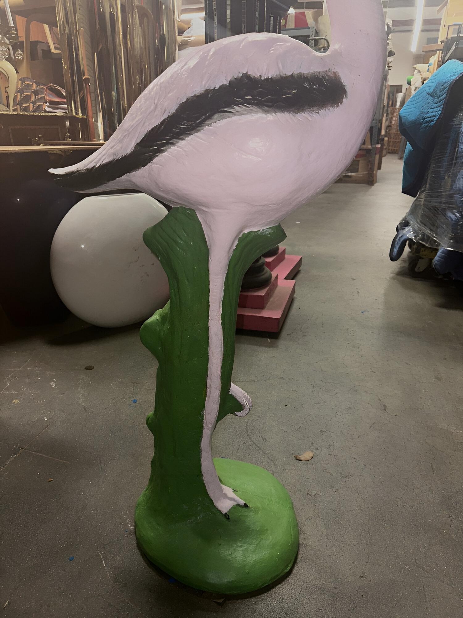 Restored Vintage Life Size Pink Flamingo Statues - Full Size Pair - 6