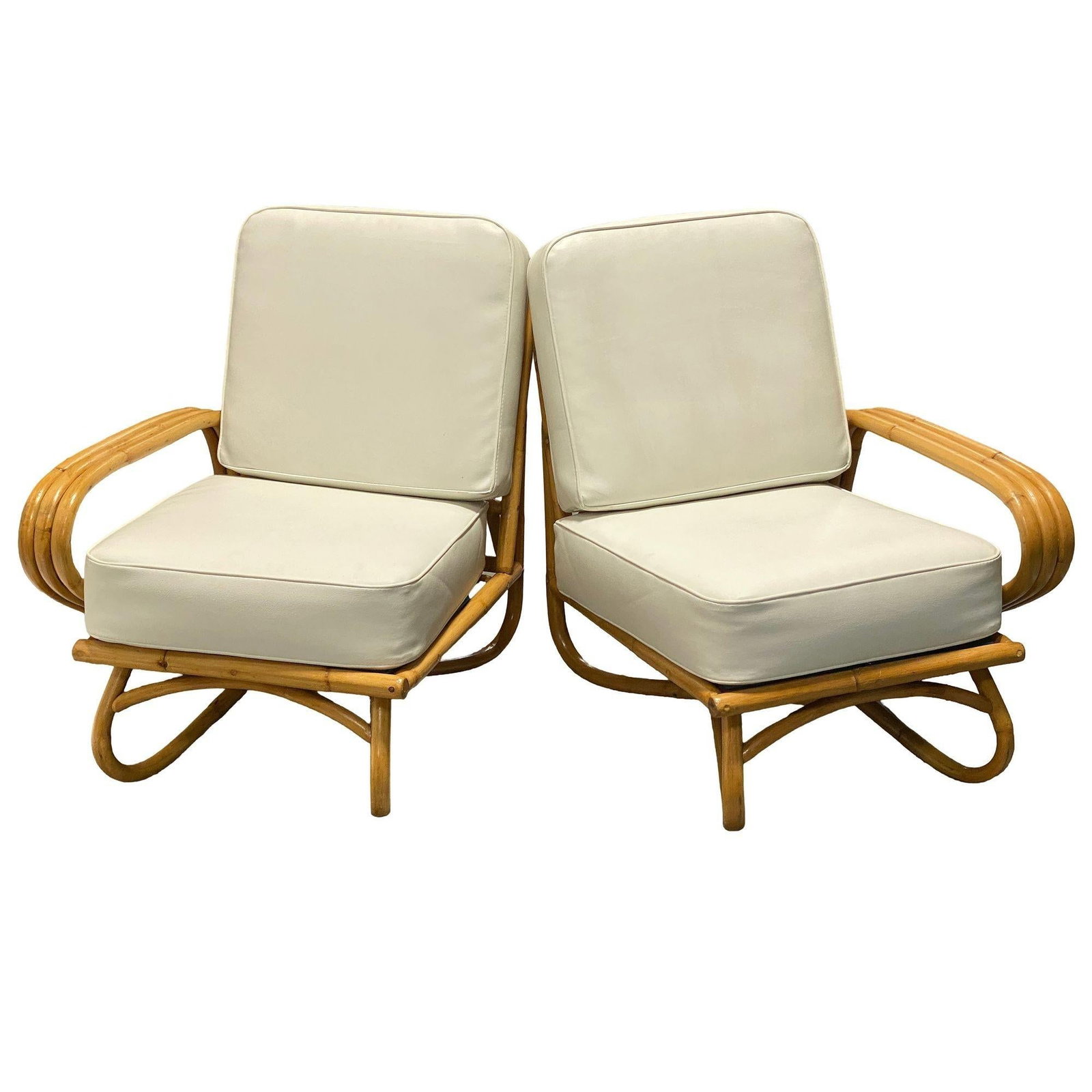 Restored "Triple Triangle" 3-strand Sectional Sectional Settee W/ Loop Base - 19