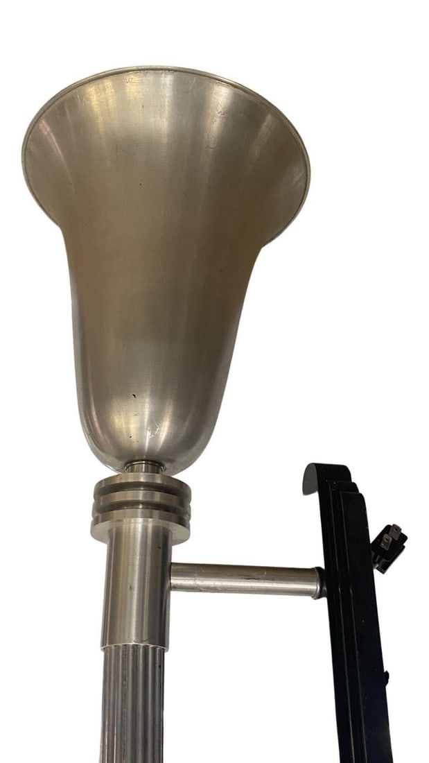 Large 30" Machine Age Spun Aluminum & Steel Torchiere Wall Sconce, 4 Available - 11